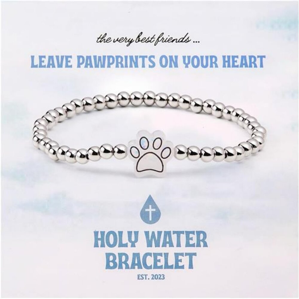 Holy Water Stretch Bracelet for Women Gold Beaded Catholic Lourdes Religious Jew